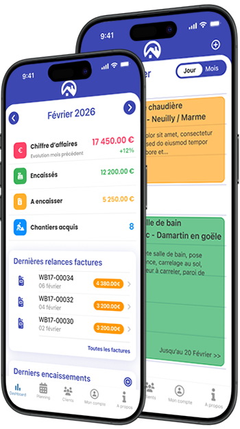 Application et Logiciel BTP devis facturation artisan